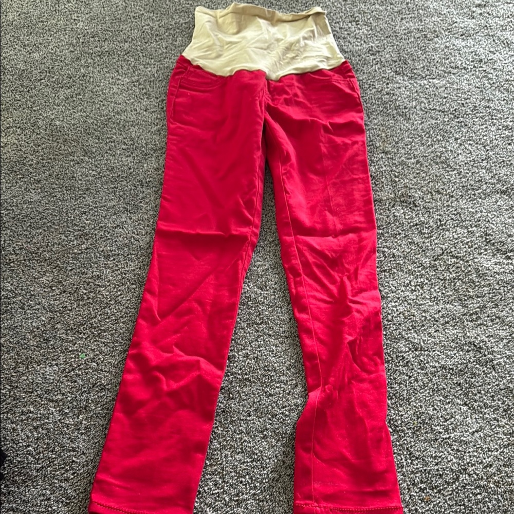 Indigo Blue Red Casual Jeans with Flared Design